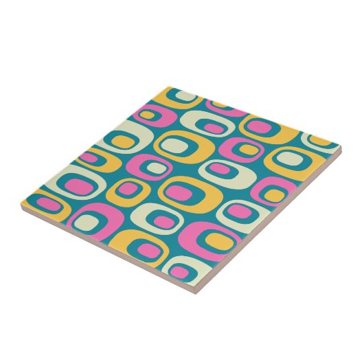 Carreau Motif atomique moderne du milieu du siècle rétro (Côté)