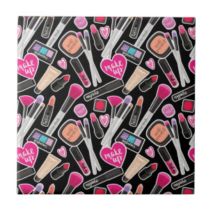 Carreau Motif au néon de maquillage