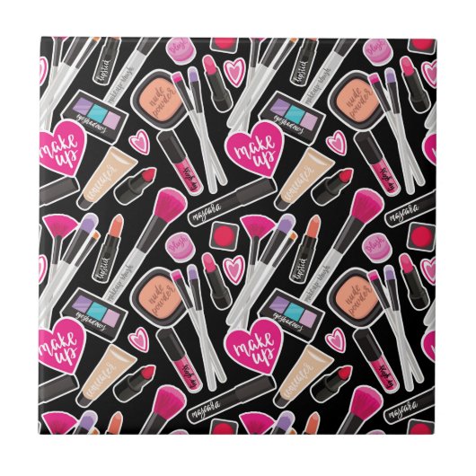 Carreau Motif au néon de maquillage (Devant)