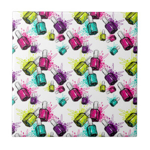 Carreau Motif au néon de vernis à ongles