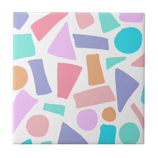 Carreau Motif aux formes pastel géométriques colorées (Devant)