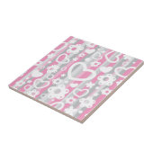 Carreau Motif avec des coeurs et des fleurs (Côté)