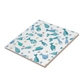 Carreau Motif avec des poissons et des étoiles de mer (Côté)