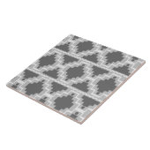 Carreau Motif Aztec Ikat - Gris foncé et clair (Côté)