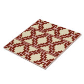 Carreau Motif aztèque d'Ikat - beige, Bourgogne et rose (Côté)