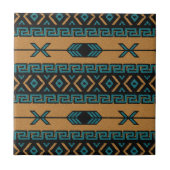 Carreau Motif Aztèque Turquoise Et Tan Sud-Ouest (Devant)