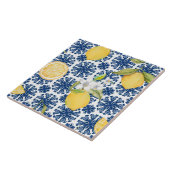 Carreau Motif Azulejo de citron méditerranéen (Côté)