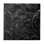 Carreau Motif baroque gothique noir de remous (Devant)