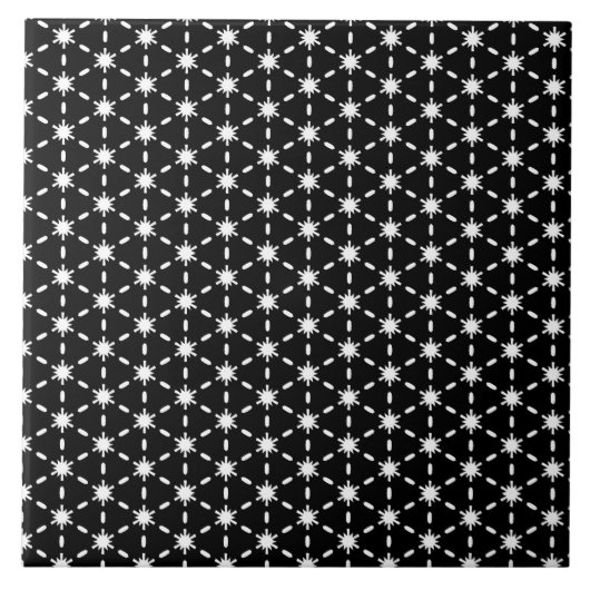 Carreau Motif Black et White Star (Devant)