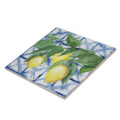 Carreau Motif blanc bleu Citrus  aquarelle (Côté)