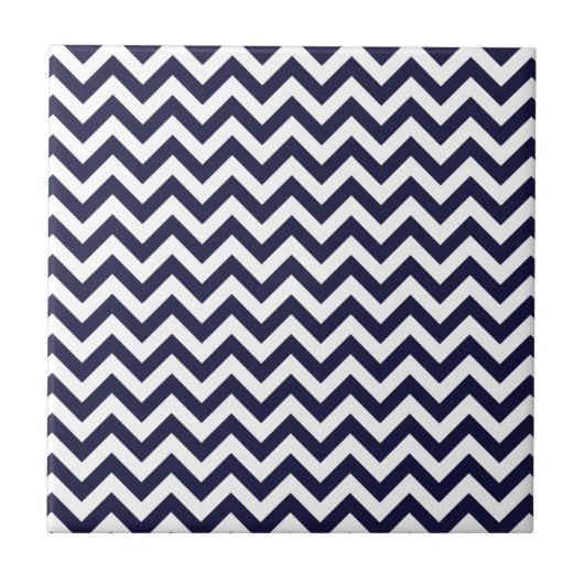 Carreau Motif blanc de Chevron de bleu marine (Devant)
