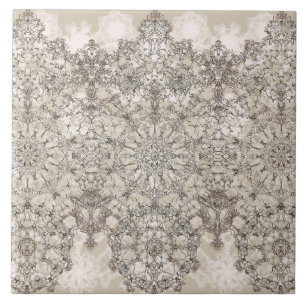 Carreau Motif blanc d'or lacé élégant