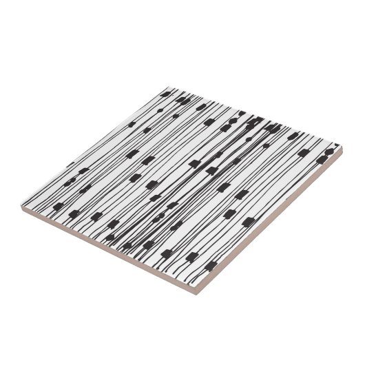 Carreau Motif blanc noir moderne de carrés de points de (Côté)