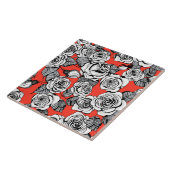 Carreau Motif blanc roses (Côté)