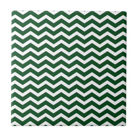 Carreau Motif blanc vert-foncé de Chevron (Devant)