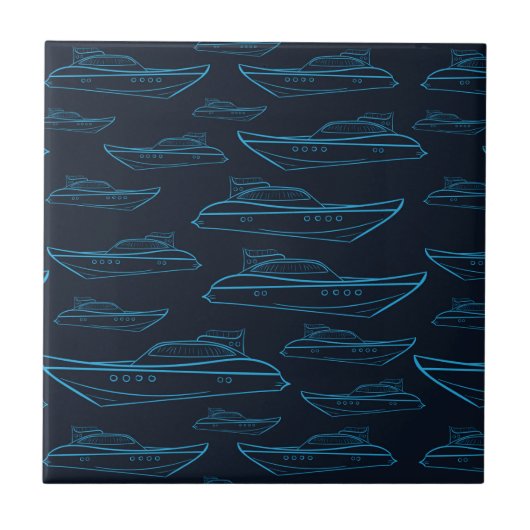 Carreau Motif bleu de yacht (Devant)