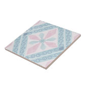 Carreau motif bleu en forme de diamant (Côté)