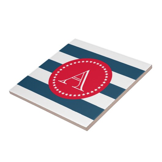 Carreau Motif bleu et blanc (Côté)