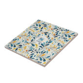 Carreau Motif bleu et or Paisley Leaf (2) (Côté)