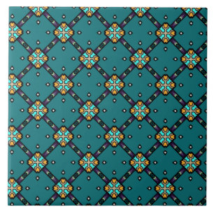 Carreau Motif bleu et vert #1