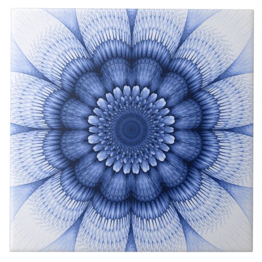 Carreau Motif bleu floral (Devant)