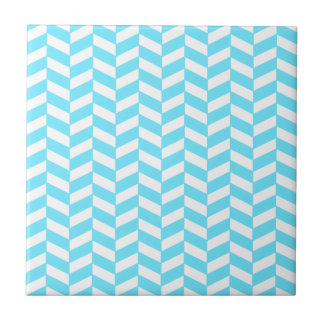 Carreau Motif bleu lumineux blanc en arête de poisson de
