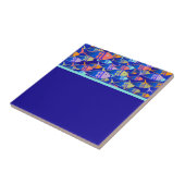 Carreau motif bleu poisson Abstrait (Côté)