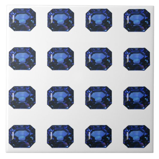 Carreau Motif bleu Sapphire rectangulaire (Devant)