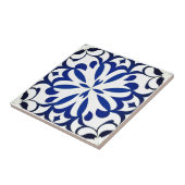Carreau Motif bleu sur fond blanc (Côté)