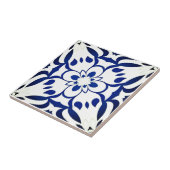 Carreau Motif bleu sur fond blanc (Côté)