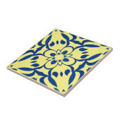 Carreau Motif bleu sur fond jaune (Côté)
