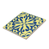 Carreau Motif bleu sur fond jaune (Côté)