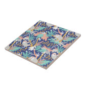 Carreau Motif bleu tropical de paresse (Côté)