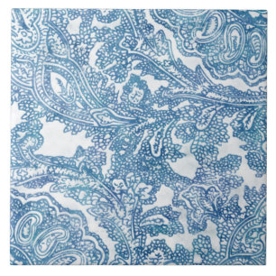 Carreau Motif Blue Boho Lace Paisley