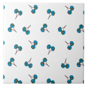 Carreau Motif Blue Cherry
