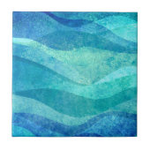 Carreau Motif Blue Wave Design élégant (Devant)