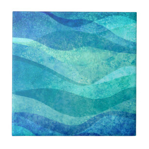Carreau Motif Blue Wave Design élégant
