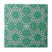 Carreau motif bohème chic vert émeraude mandala (Devant)