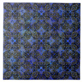 Carreau Motif Boho Black and Blue Diamond (Devant)
