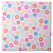 Carreau Motif Boho Rose Daisy Flowers (Devant)