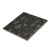 Carreau Motif botanique Feuille vert (Côté)