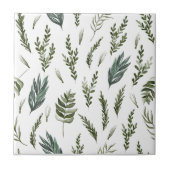 Carreau Motif Botanique Feuilles Vertes (Devant)