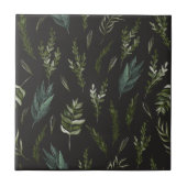 Carreau Motif Botanique Feuilles Vertes (Devant)