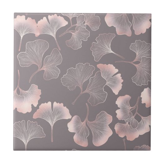 Carreau Motif botanique rose minimaliste (Devant)