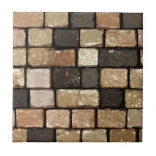 Carreau Motif Brown en brique dorée