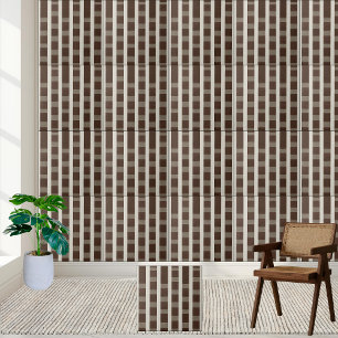 Carreau Motif Brown et blanc En vichy À damiers