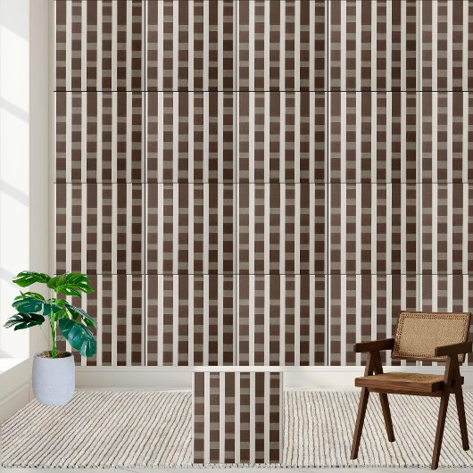 Carreau Motif Brown et blanc En vichy À damiers