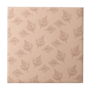 Carreau Motif Brown Maple Feuille Vintage Line