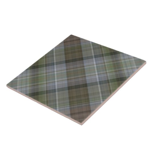 Carreau Motif brun gris vert de plaid (Côté)