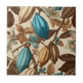 Carreau Motif Cacao Turquoise Brun Doré (Devant)